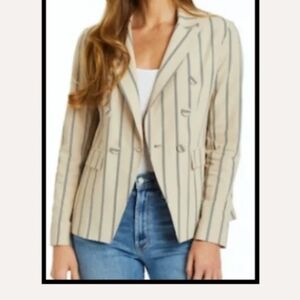 DREW Cream and Black Blazer Professional Tailored